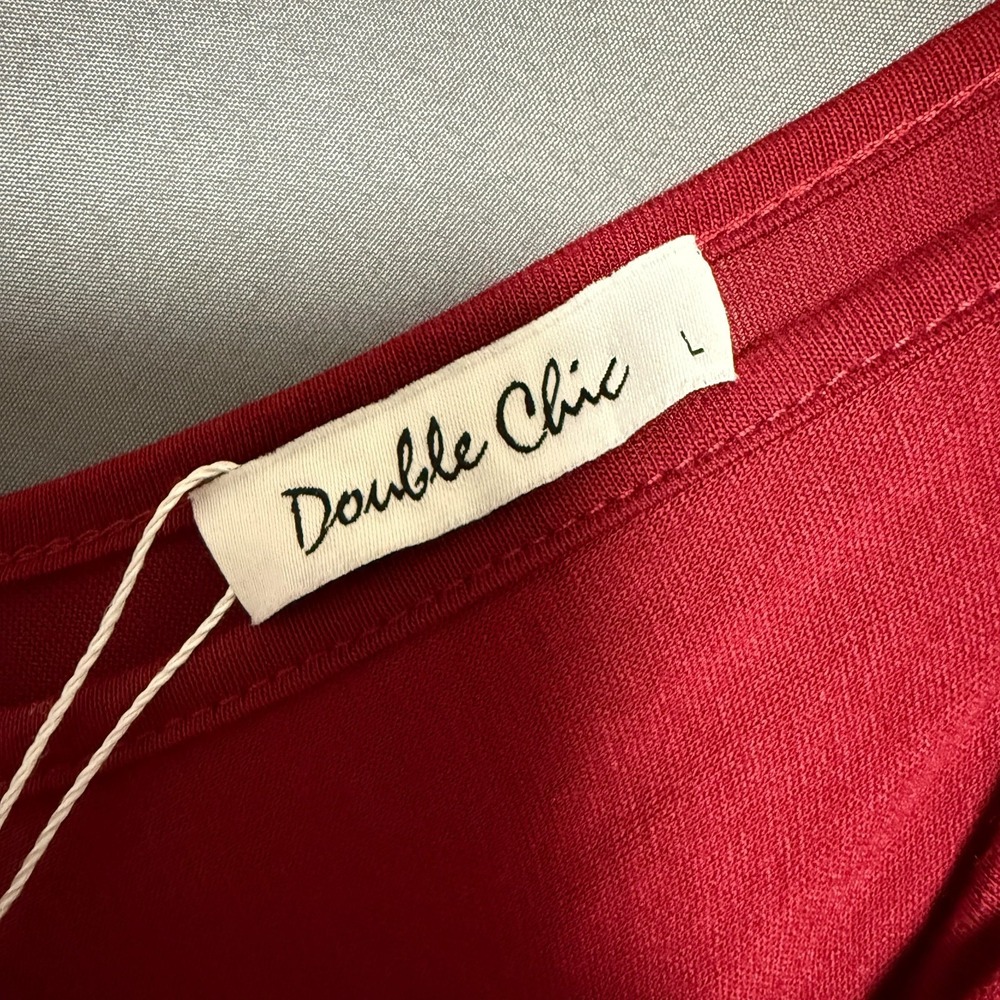 Double Chic Red Harem Jumpsuit L Boho Lagenlook Lounge Strappy Romper Oversized - Picture 4 of 8